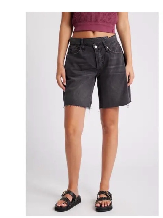 Pants - Free People Boomerang Denim Black Shorts Crossover 26